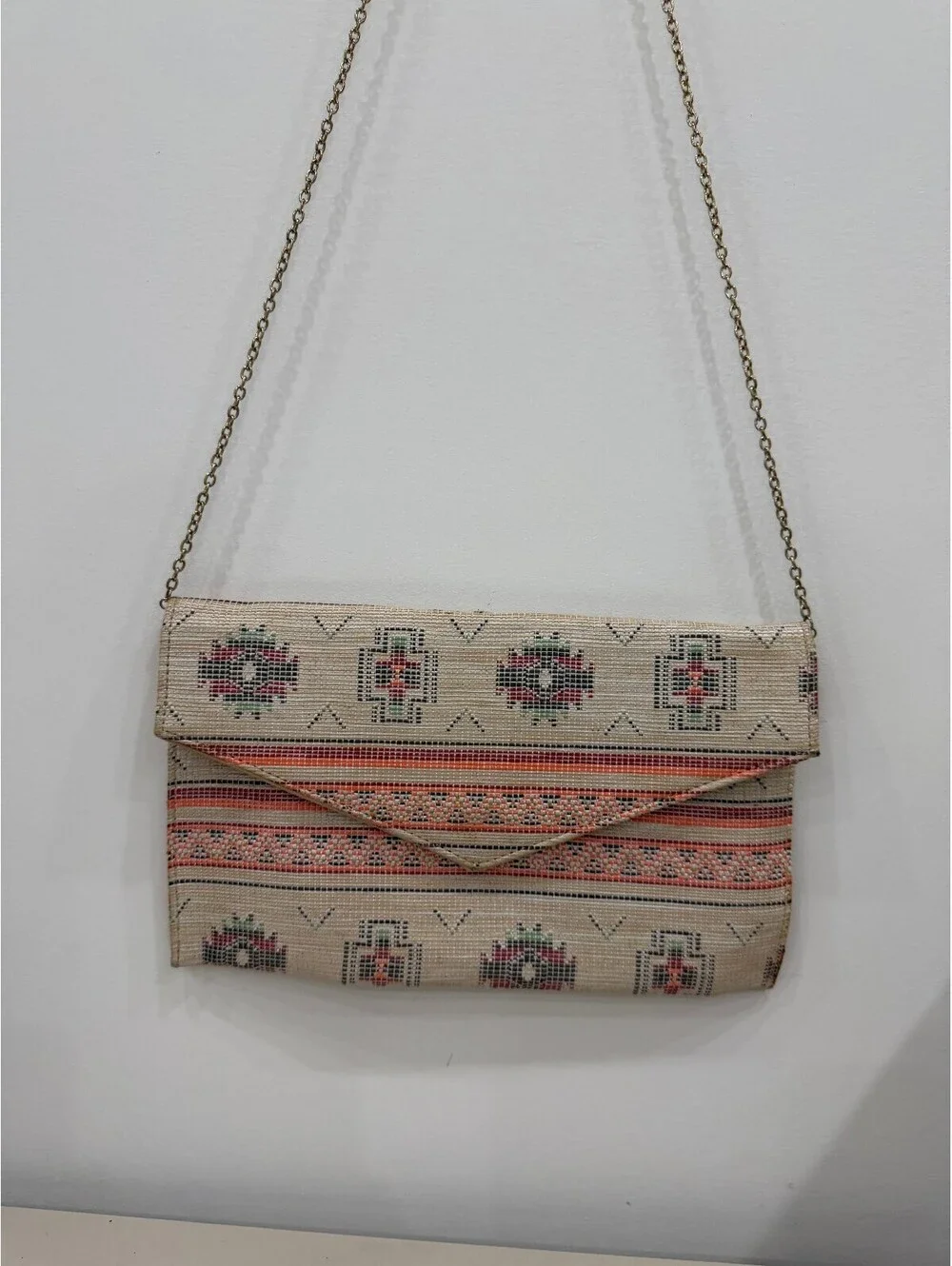 Envelope Clutch Purse with Chain Strap